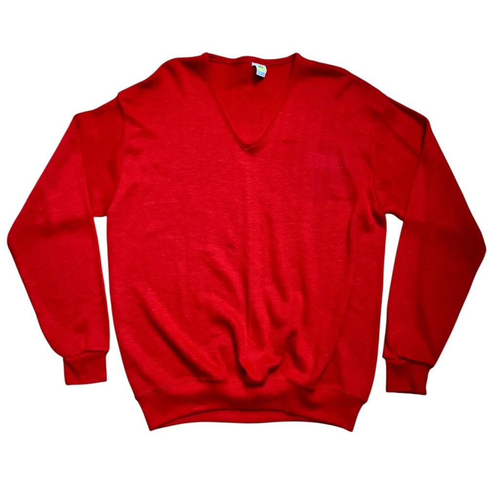Vintage 70s Red V-Neck cashmere